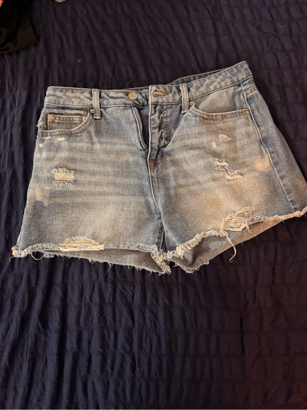 Time and Tru Light Blue Distressed Denim Shorts